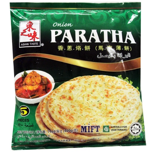 slide 1 of 1, Asian Taste Asn/Tas Frz Paratha Onion, 14 oz