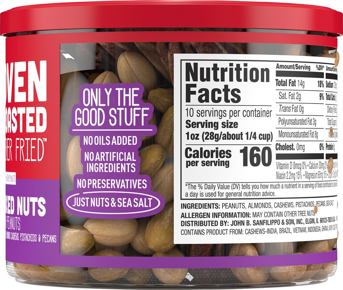 slide 2 of 7, FISHER SNACK Mixed Nuts, 10 oz