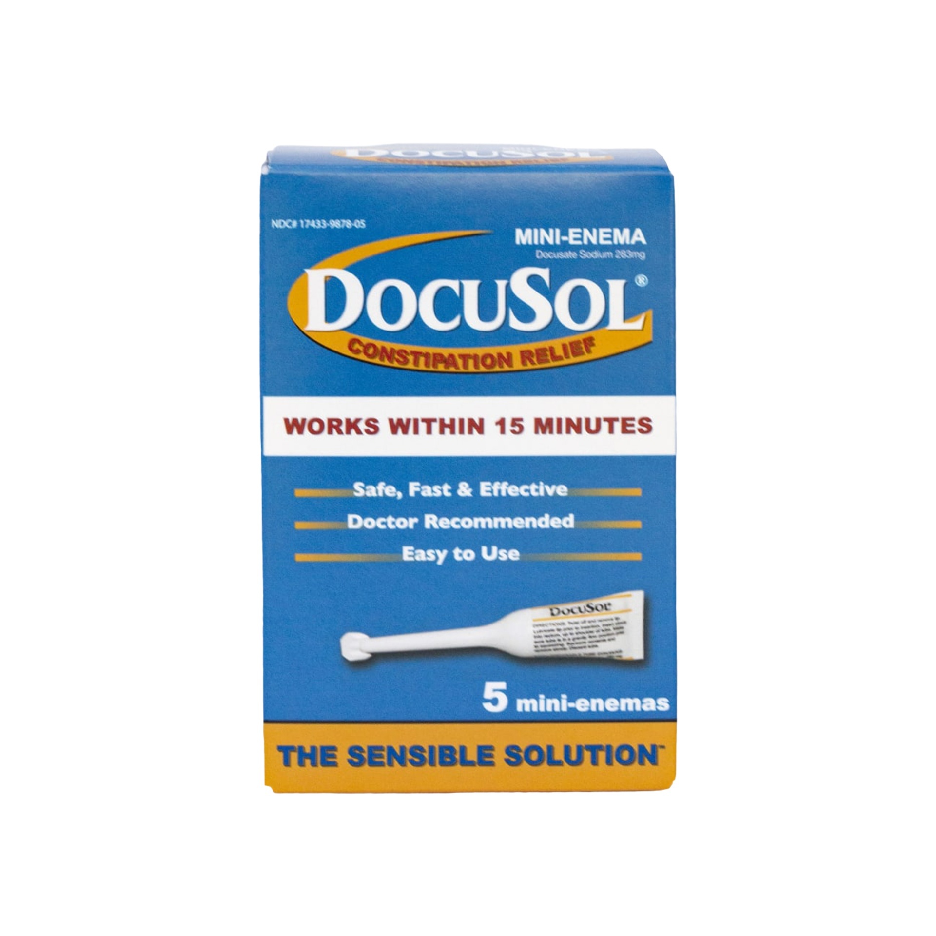 slide 1 of 1, DocuSol Mini-Enema for Constipation Relief, 5 ct