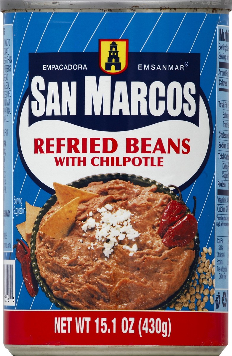 slide 2 of 2, San Marcos Refried Beans with Chipotle, 15.1 oz