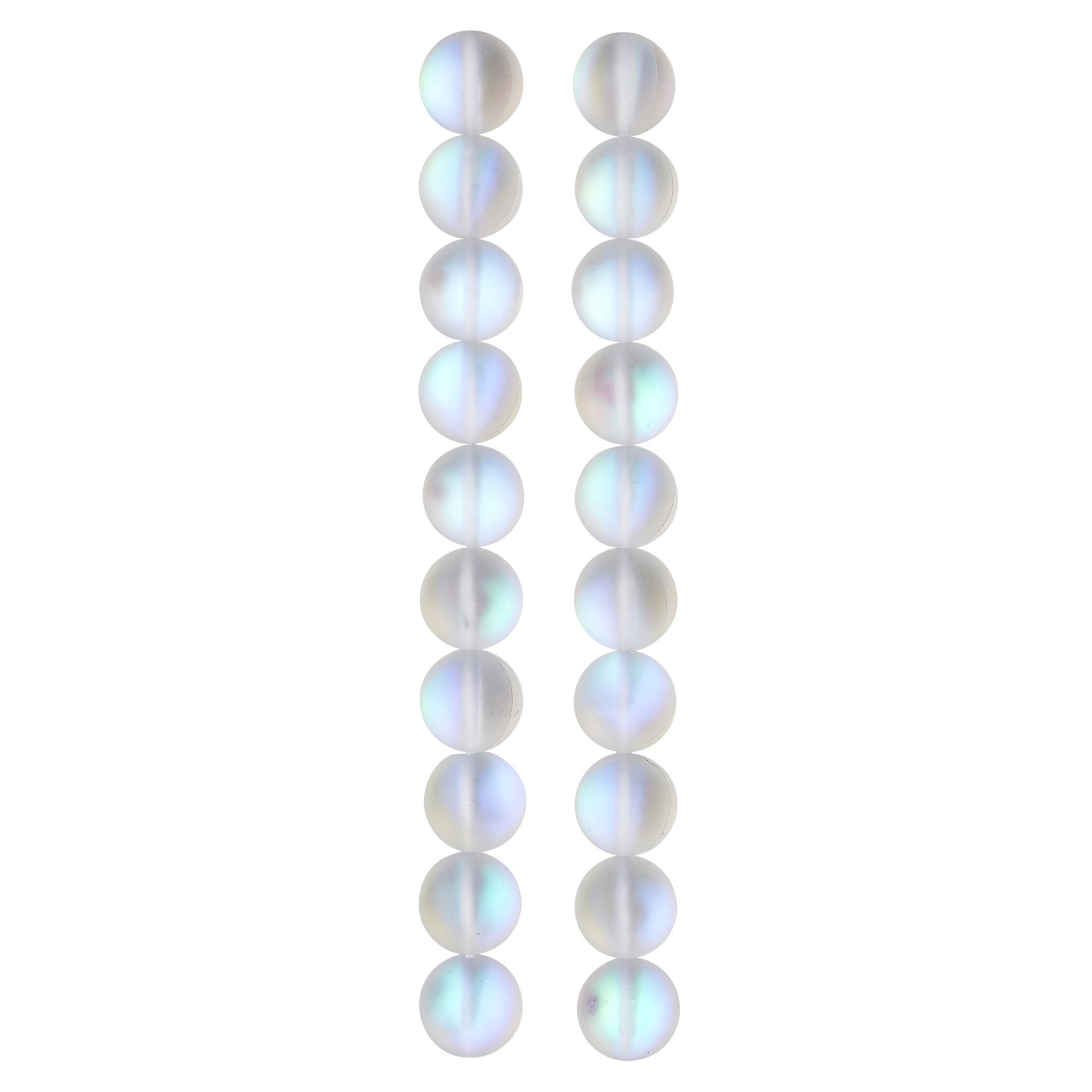 slide 2 of 3, White Opal Glass Round Beads, 10mm By Bead Landing, 10mm