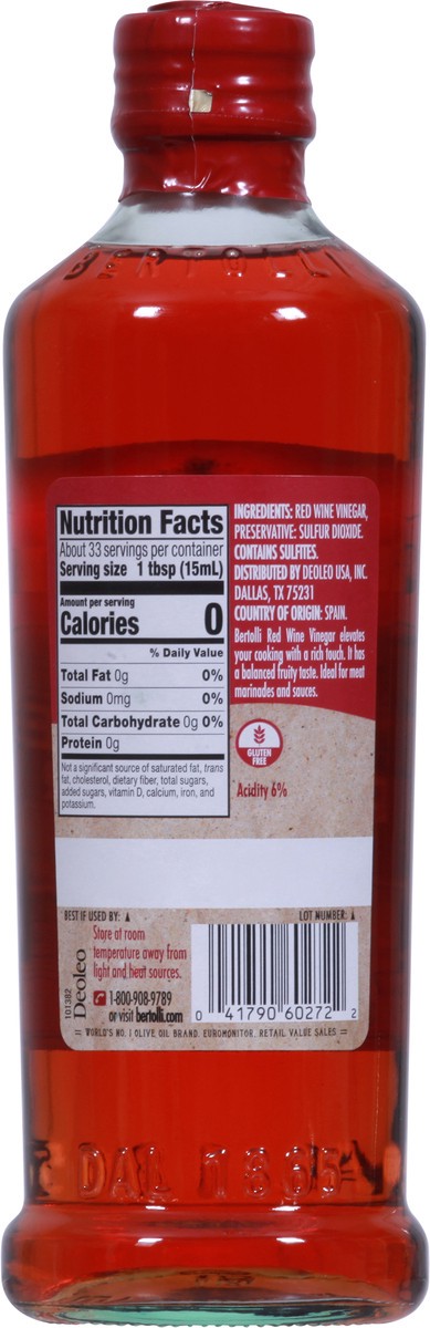 slide 9 of 9, Bertolli Red Wine Vinegar 16.9 fl oz, 16.9 fl oz