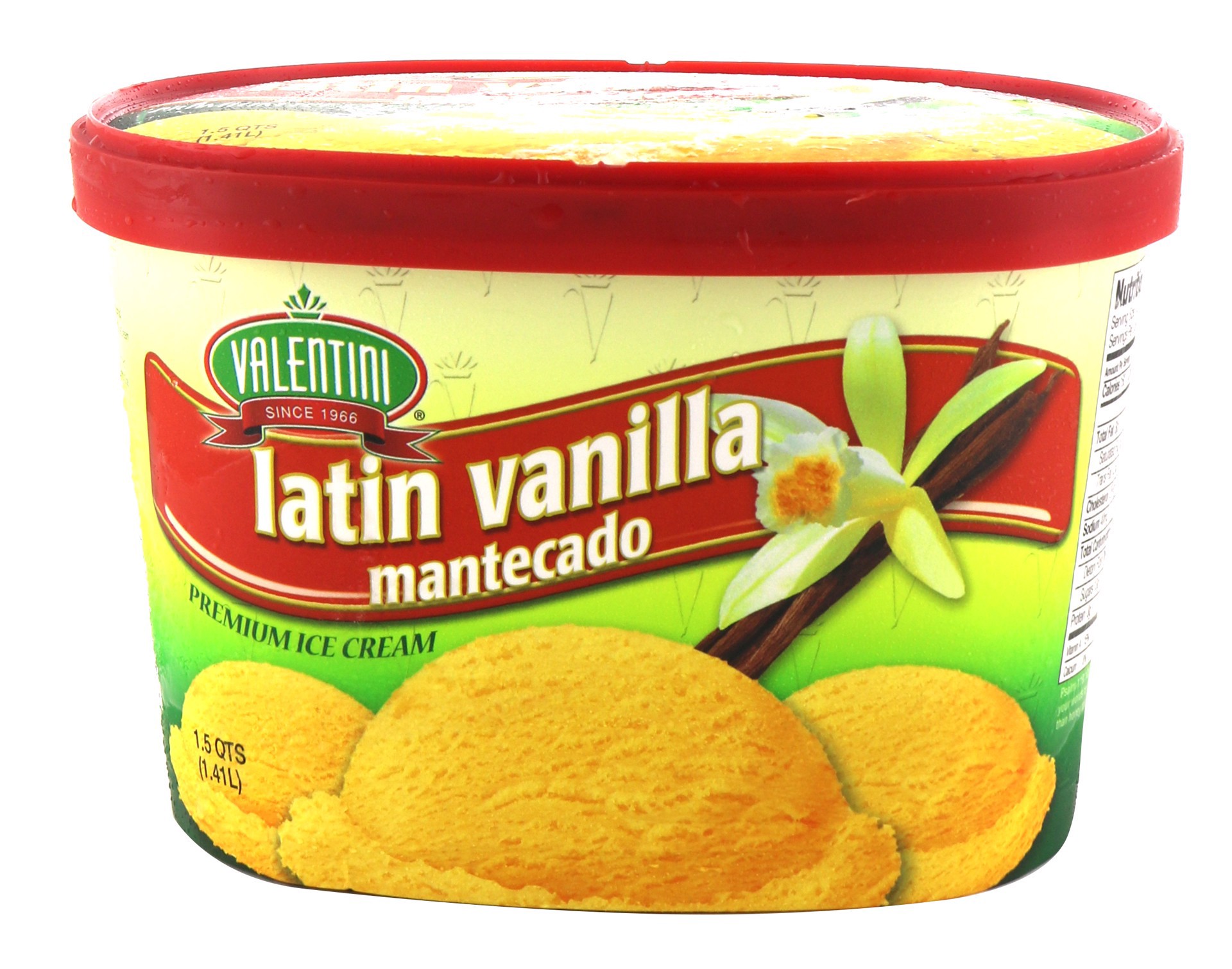 slide 1 of 1, Valentini Latin Vanilla Mantecado Premium Ice Cream, 48 oz