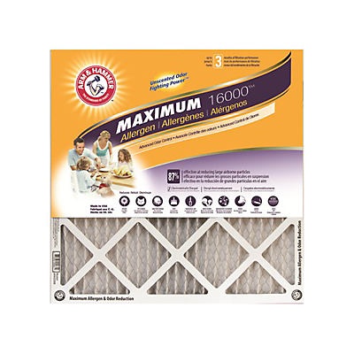 slide 1 of 1, ARM & HAMMER Arm Hammer Max Odor Home Air Filter , 18 in x 18 in x 1 in