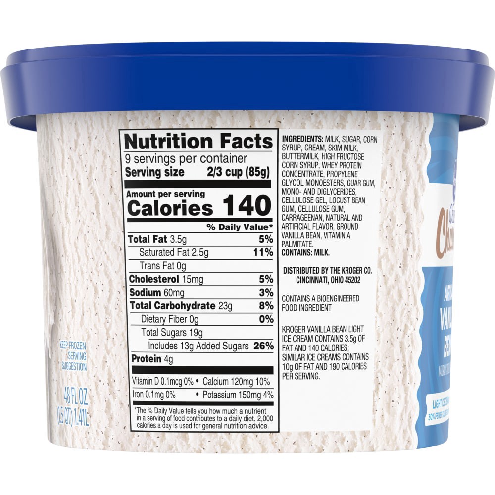 slide 3 of 5, Kroger Deluxe Churned Artisan Vanilla Bean Light Ice Cream, 48 fl oz