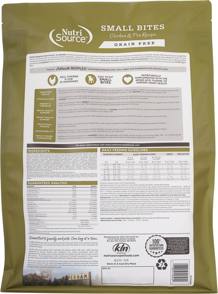 slide 2 of 14, NutriSource Grain Free Small Bites Chicken & Pea Recipe with Chicken & Chicken Meal Dog Food 12 lb, 12 lb