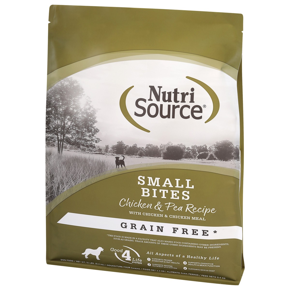 slide 10 of 14, NutriSource Grain Free Small Bites Chicken & Pea Recipe with Chicken & Chicken Meal Dog Food 12 lb, 12 lb