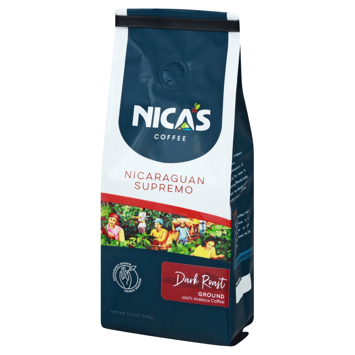 slide 7 of 12, Nica's Coffee Dark Roast Ground Nicaraguan Supremo Coffee - 12 oz, 12 oz