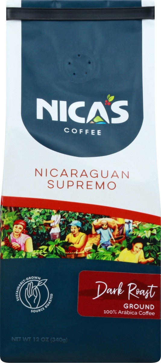 slide 4 of 12, Nica's Coffee Dark Roast Ground Nicaraguan Supremo Coffee - 12 oz, 12 oz