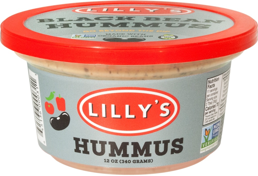 slide 1 of 1, Lilly's Lillys Hummus Black Bean 12 Oz, 12 oz