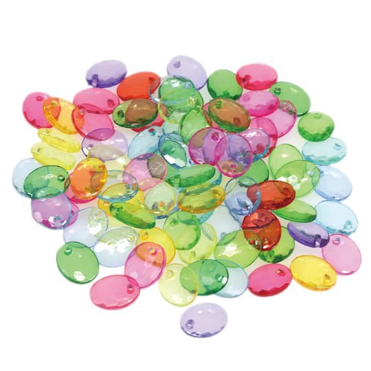 slide 1 of 4, Multicolor Faceted Oval Plastic Beads By Creatology, 12mm X 15.5mm, 15.5mm