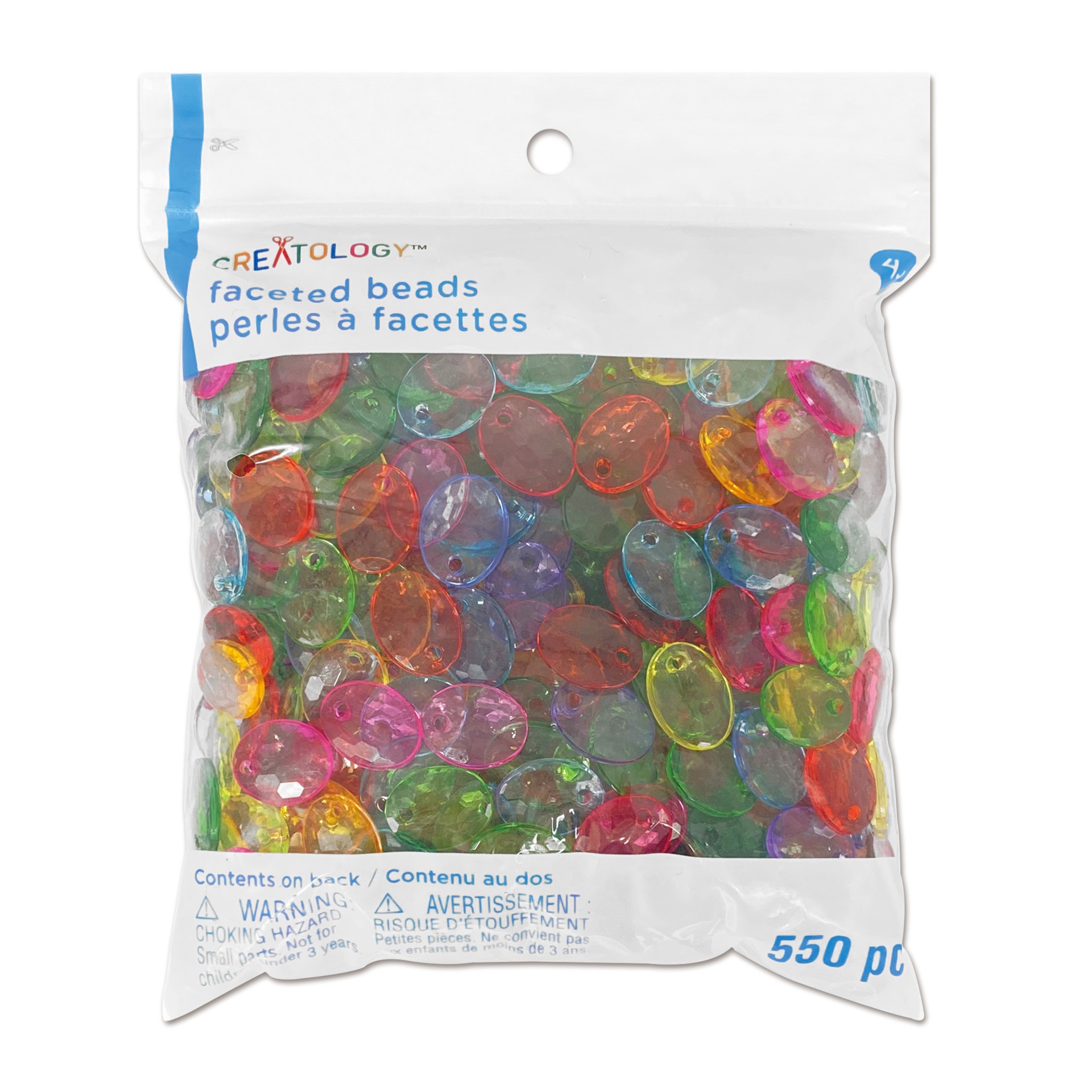 slide 3 of 4, Multicolor Faceted Oval Plastic Beads By Creatology, 12mm X 15.5mm, 15.5mm