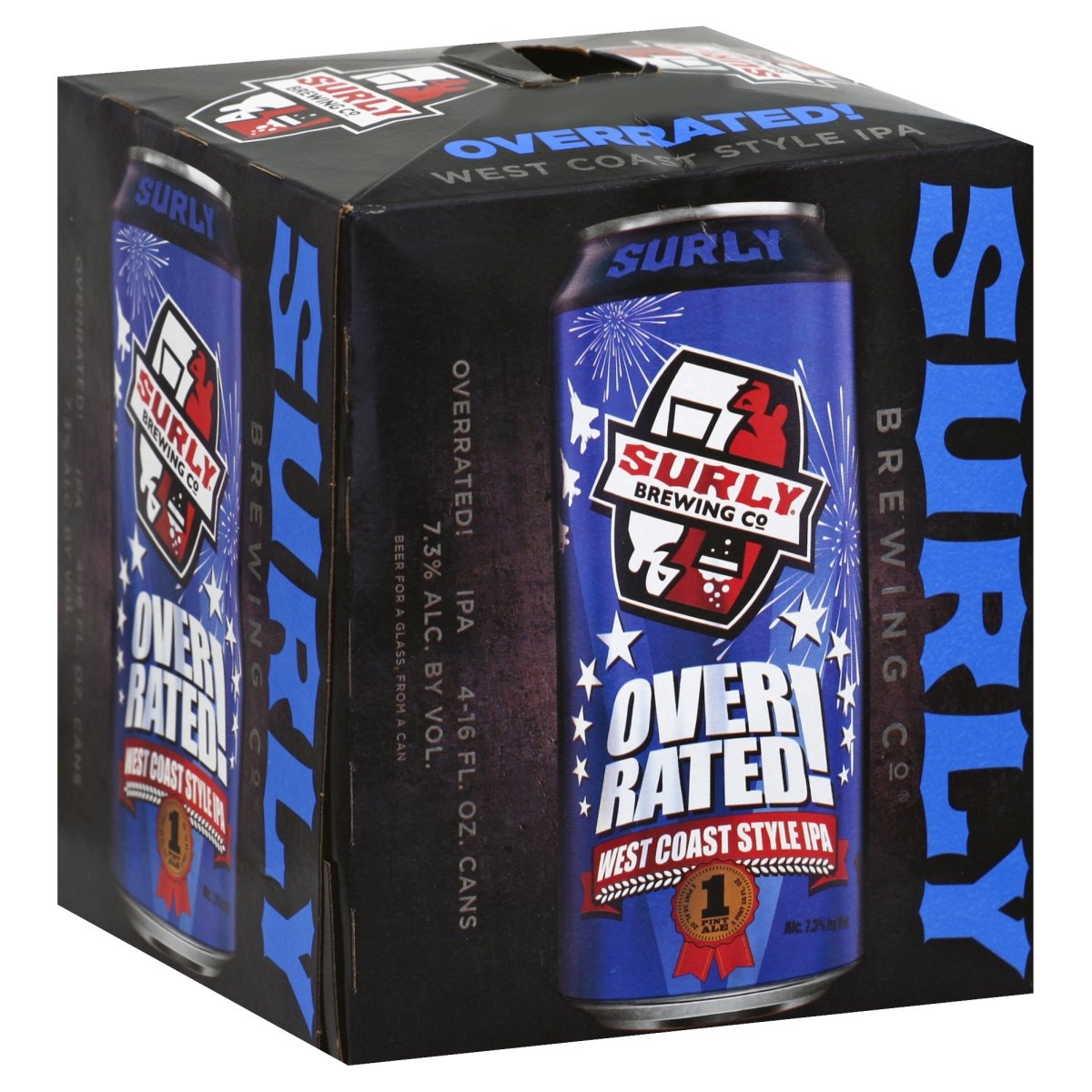 slide 1 of 1, Surly Brewing Co. Overrated, 4 ct; 16 fl oz