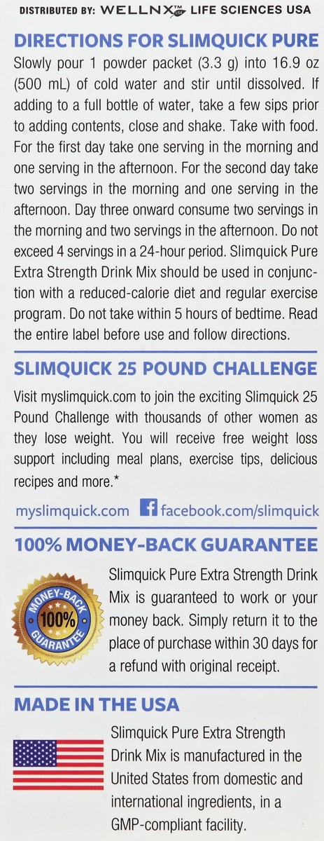 slide 5 of 6, SLIMQUICK Pure Extra Strength Drink Mix Packet 26 - 0.12 oz Packets, 26 ct