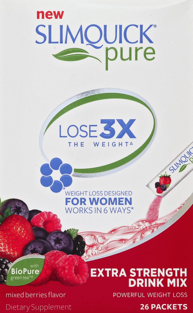 slide 2 of 6, SLIMQUICK Pure Extra Strength Drink Mix Packet 26 - 0.12 oz Packets, 26 ct