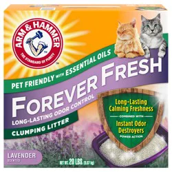 ARM & HAMMER Forever Fresh Clumping Cat Litter, Lavender Pet Friendly Essential Oils, Multi-Cat, 20 lb