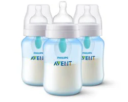 Philips Avent Anti-colic Bottle With AirFree Vent, 9oz, 3pk, Blue, SCY703/23