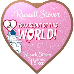 RUSSELL STOVER Valentine's Day Cosmic Heart Assorted Milk & Dark Chocolate Gift Box, 1.5 oz.