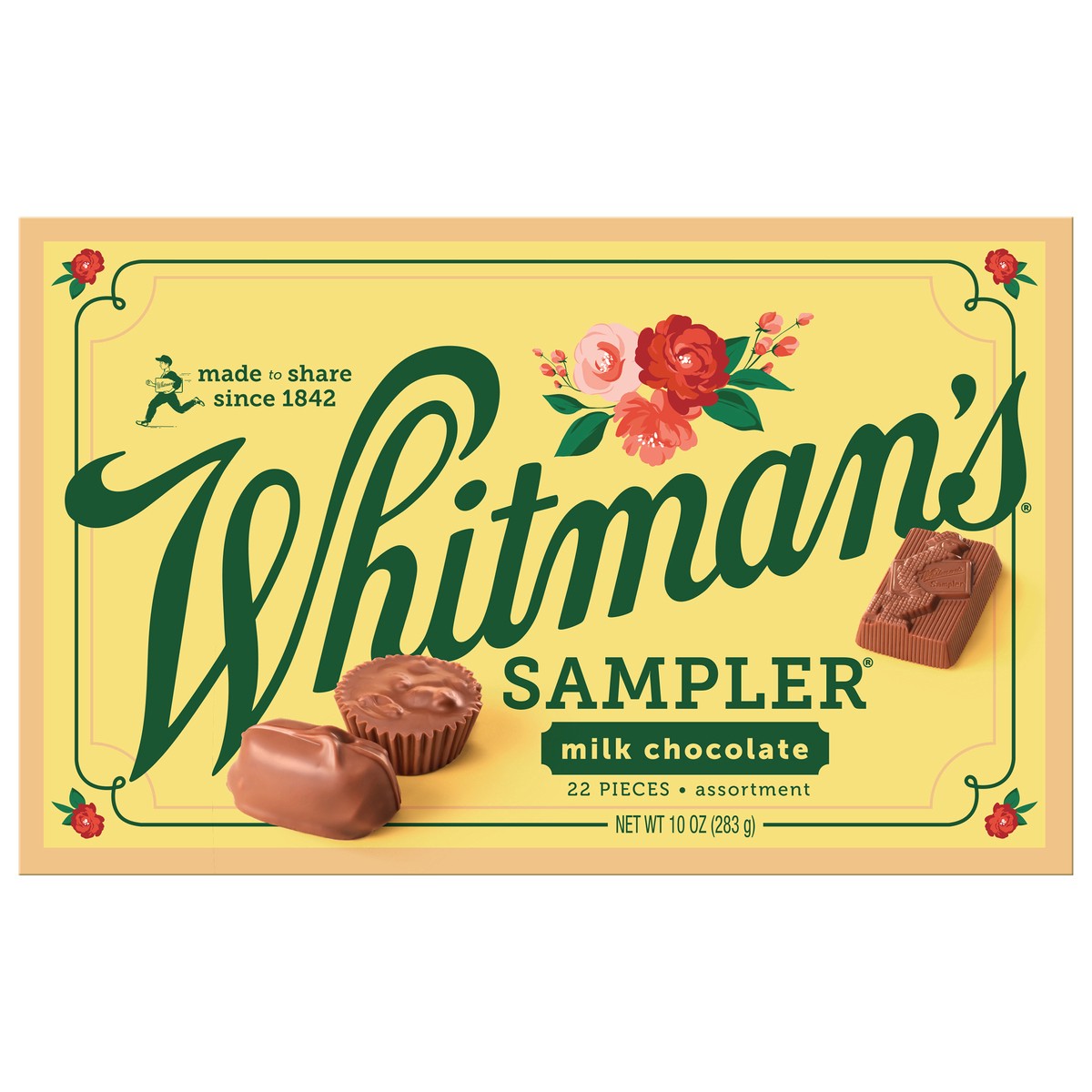 slide 1 of 3, Whitman's Sampler Assorted Milk Chocolate Gift Box, 10 oz. (˜ 22 pieces), 22 ct