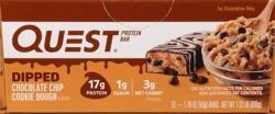 Quest Protein Bar, Chocolate Chip Cookie Dough Flavor, Dipped