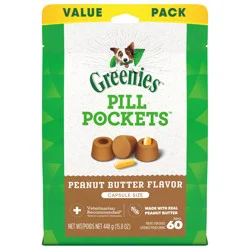 Greenies Pill Pockets Peanut Butter Flavor Treats for Dogs Capsule Size Value Pack 15.8 oz
