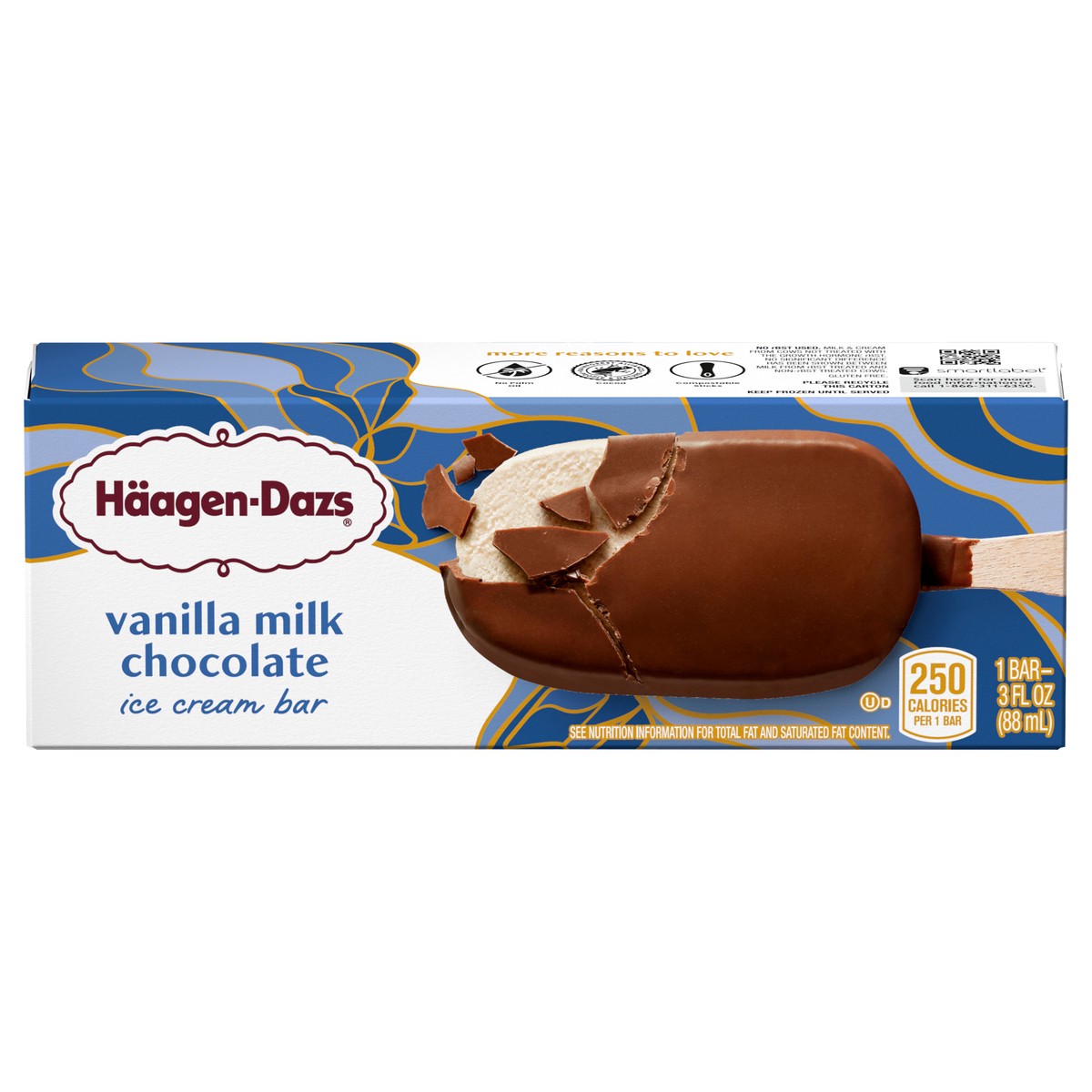 slide 1 of 5, Häagen-Dazs Vanilla Milk Chocolate Bars, 1 ct