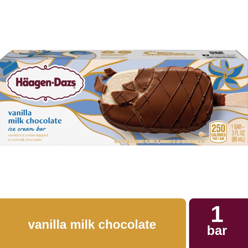 slide 3 of 5, Häagen-Dazs Vanilla Milk Chocolate Ice Cream Bar 6 - 8 fl oz ea, 3 fl oz