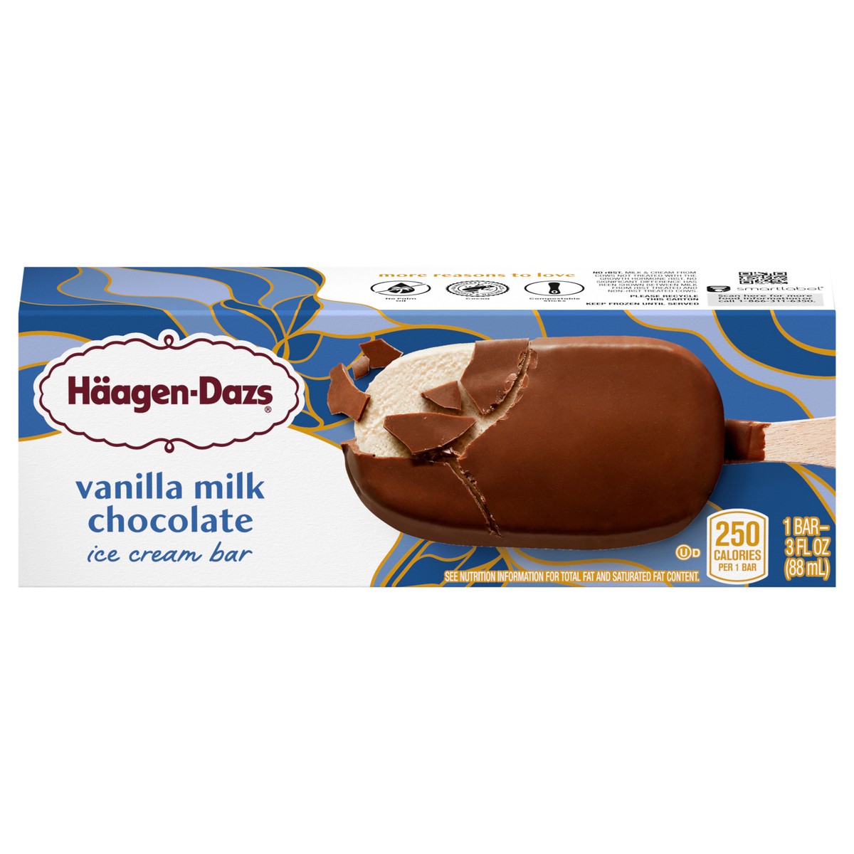 slide 1 of 5, Häagen-Dazs Vanilla Milk Chocolate Ice Cream Bar 6 - 8 fl oz ea, 3 fl oz