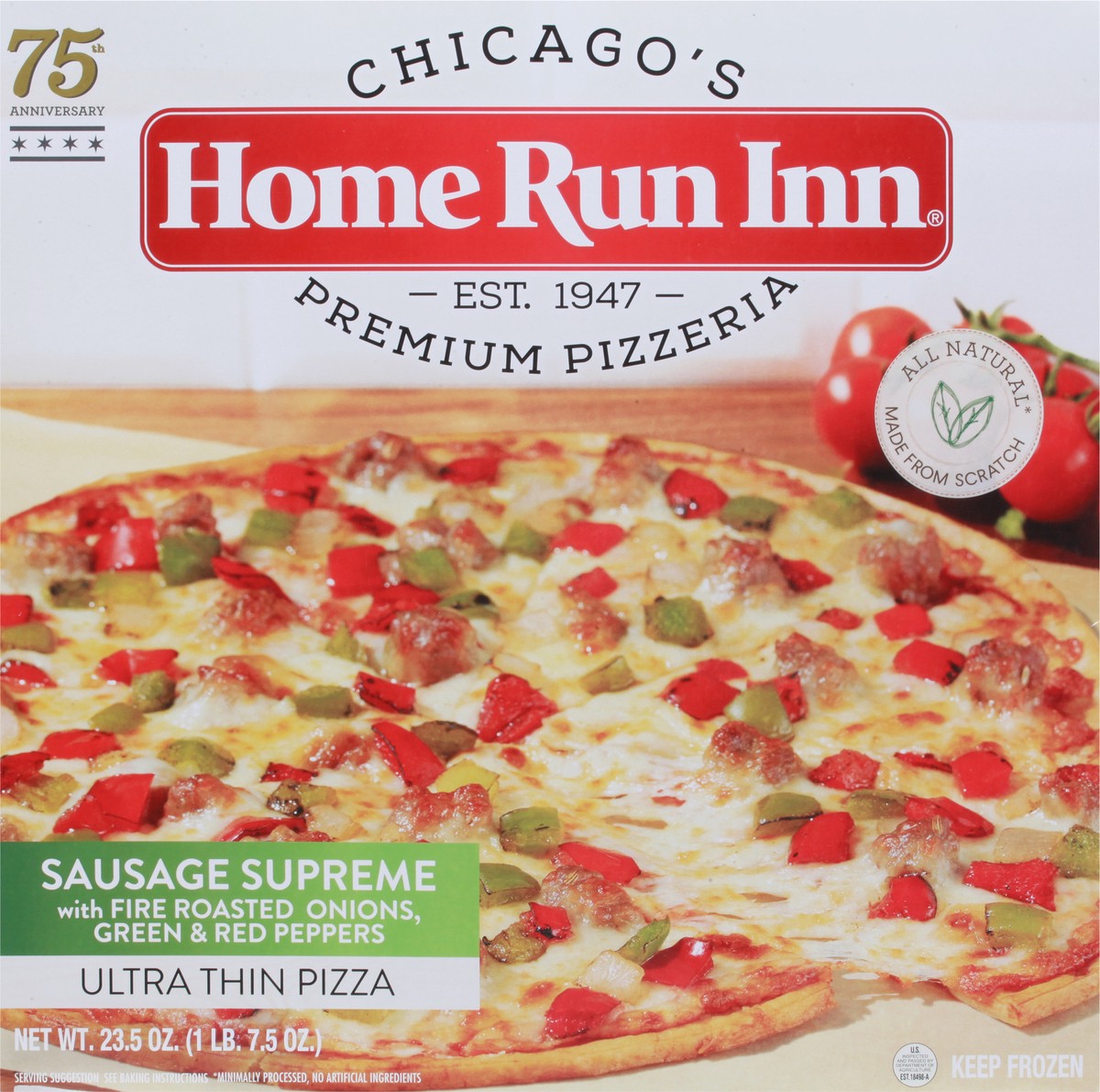 slide 3 of 9, Home Run Inn Ultra Thin Sausage Supreme Pizza 23.5 oz, 23.5 oz
