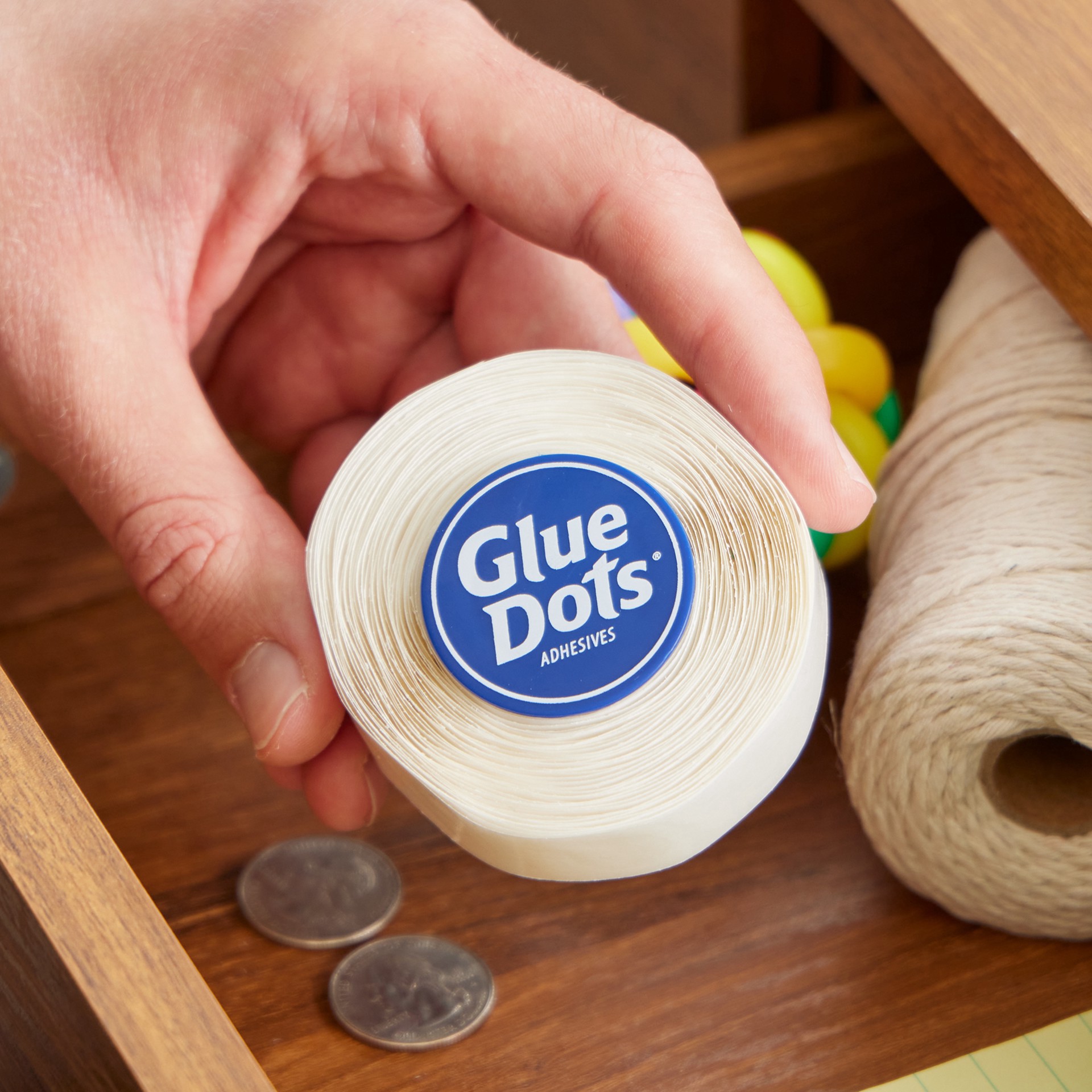 slide 3 of 6, Glue Dots 1/2" Double-Sided Adhesive Dots Dispenser, 1/2 in