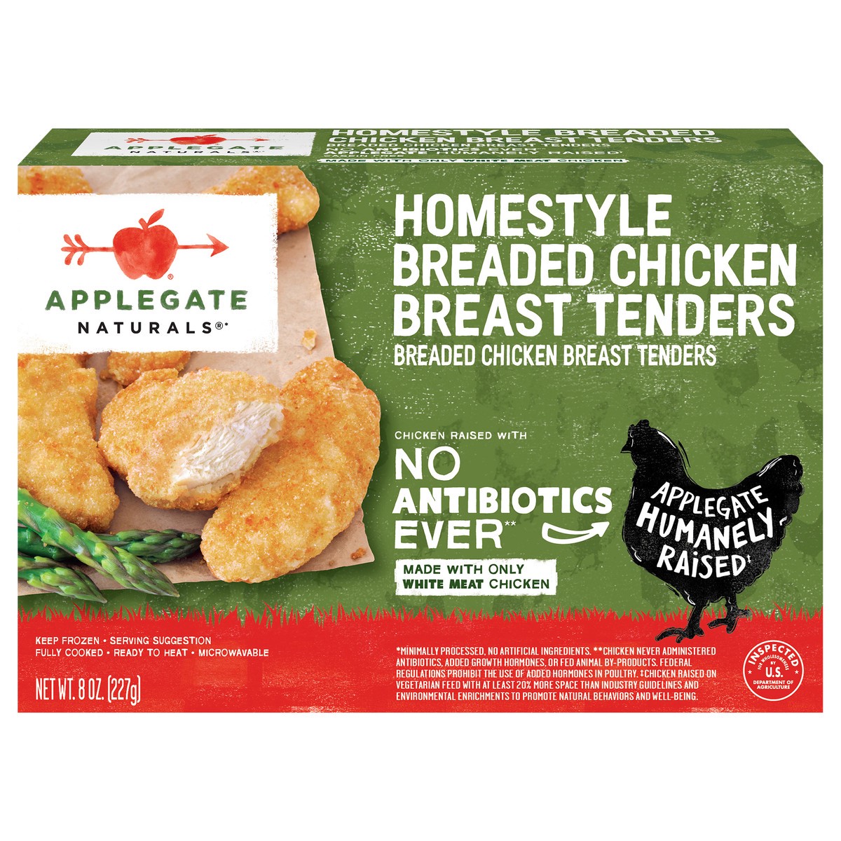 slide 1 of 9, Applegate Natural Homestyle Chicken Breast Tenders, 8Oz (Frozen), 8 oz