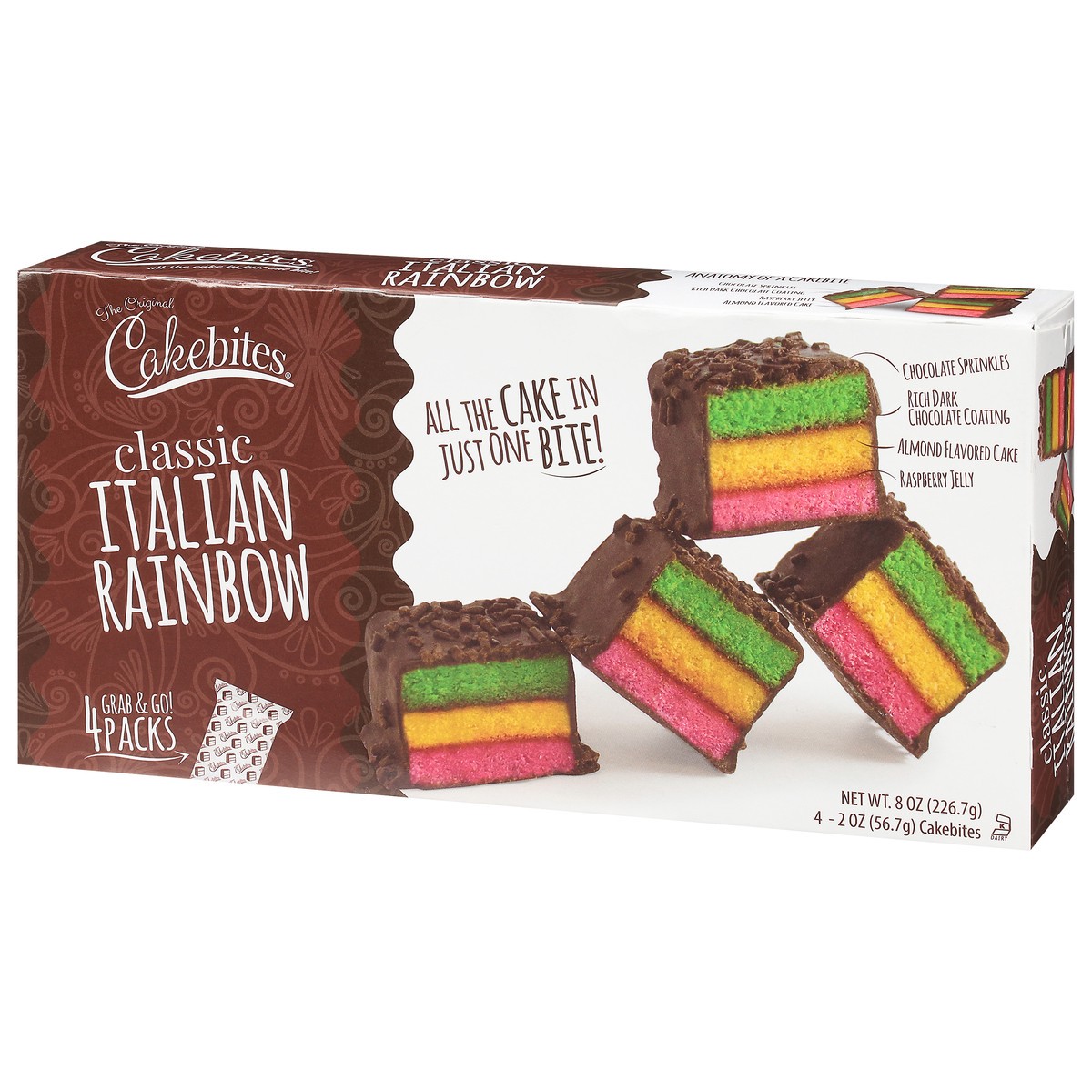 slide 3 of 9, Cakebites Classic Italian Rainbow Cake 4 - 2 oz ea, 8 oz