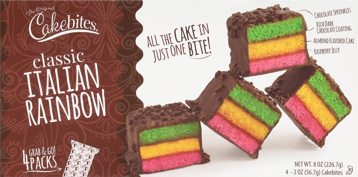 slide 6 of 9, Cakebites Classic Italian Rainbow Cake 4 - 2 oz ea, 8 oz