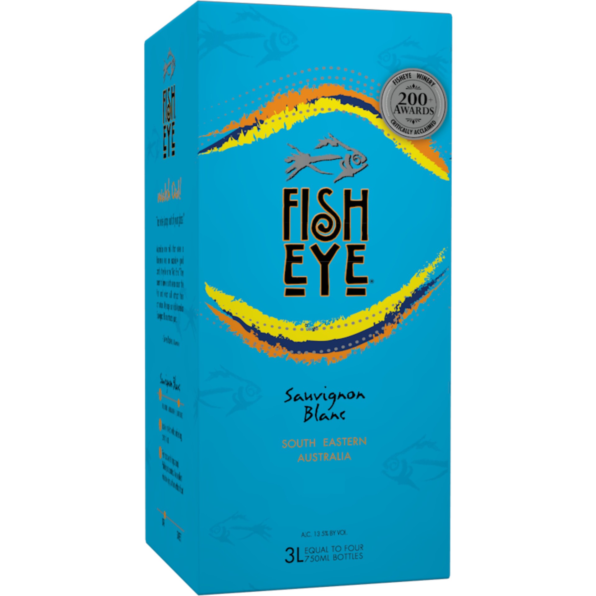 slide 1 of 2, Fish Eye Sauvignon Blanc, White Wine, South Eastern Australia , 1 ct, 3L Box, 3 liter