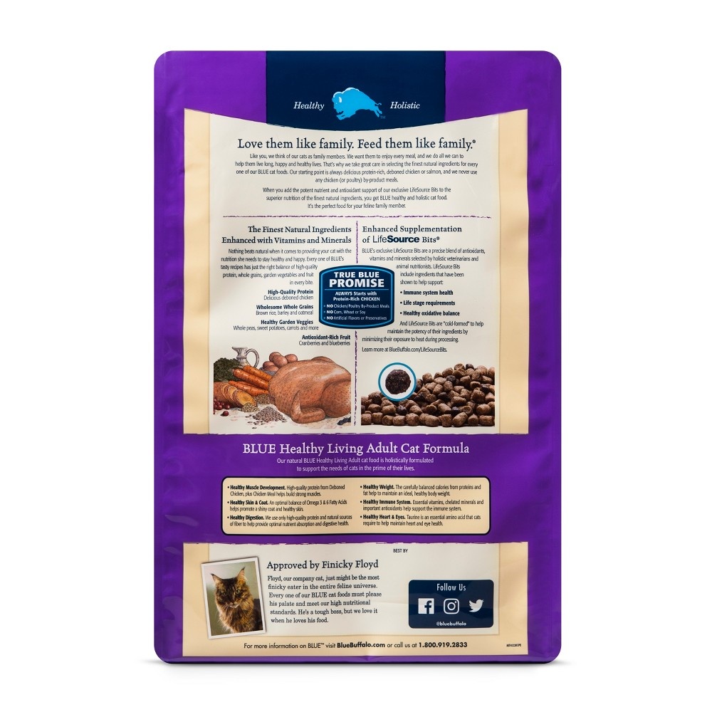 Blue Buffalo Adult Healthy Living Chicken & Brown Rice Dry Cat Food