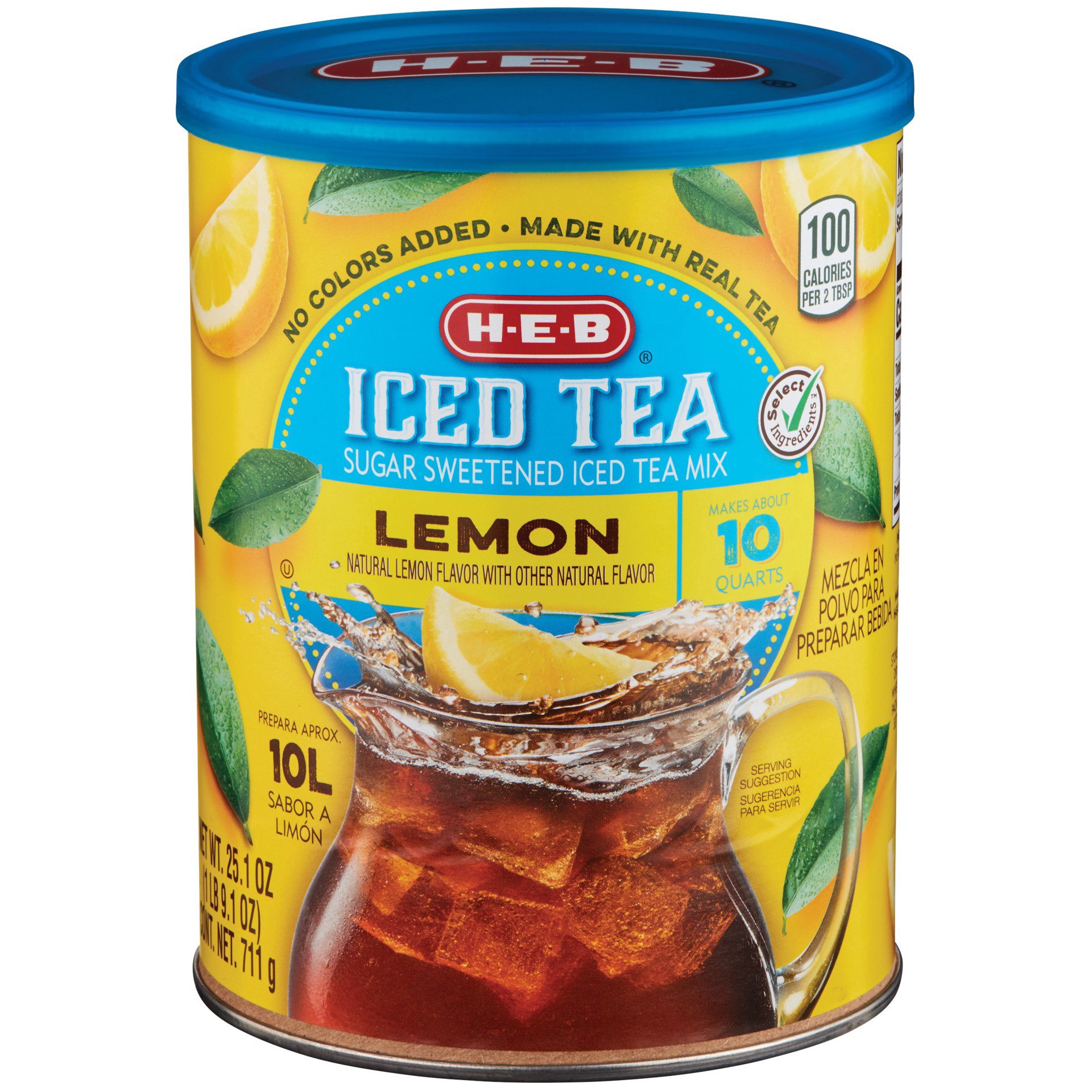 slide 1 of 1, H-E-B Natural Lemon Flavor Iced Tea Mix - 25.1 oz, 25.1 oz