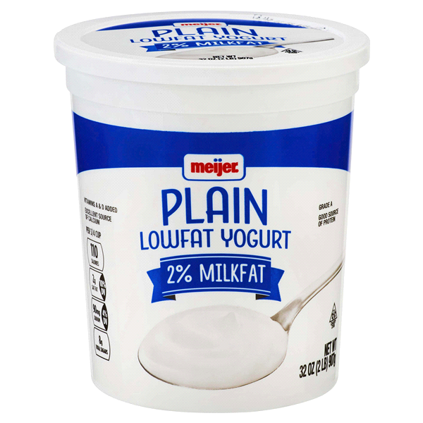 slide 1 of 2, Meijer All Natural Low Fat Plain Yogurt, 32 oz