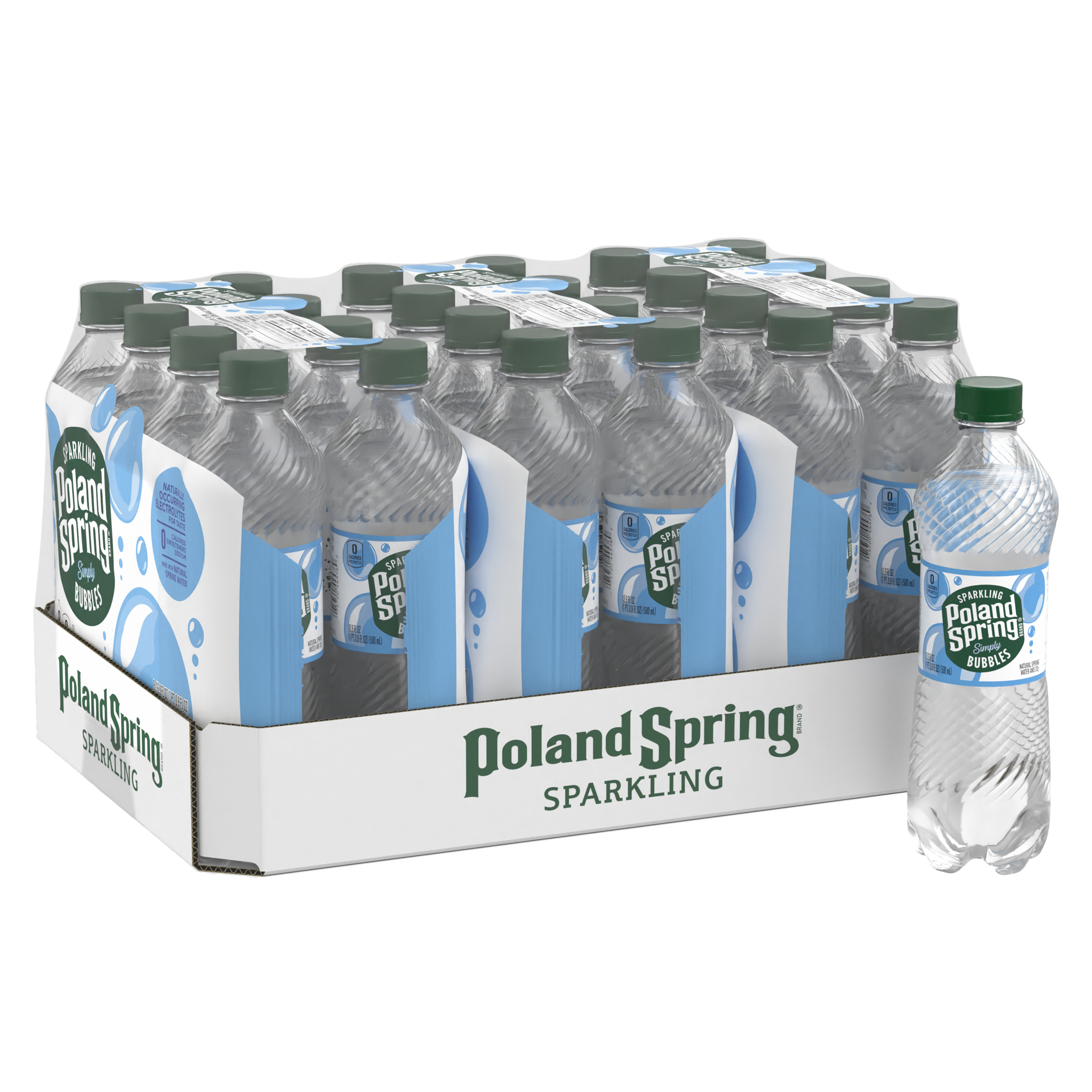 slide 5 of 5, Poland Spring Sparkling Water, Simply Bubbles, 16.9 oz. Bottles (24 Count), 16.9 fl oz