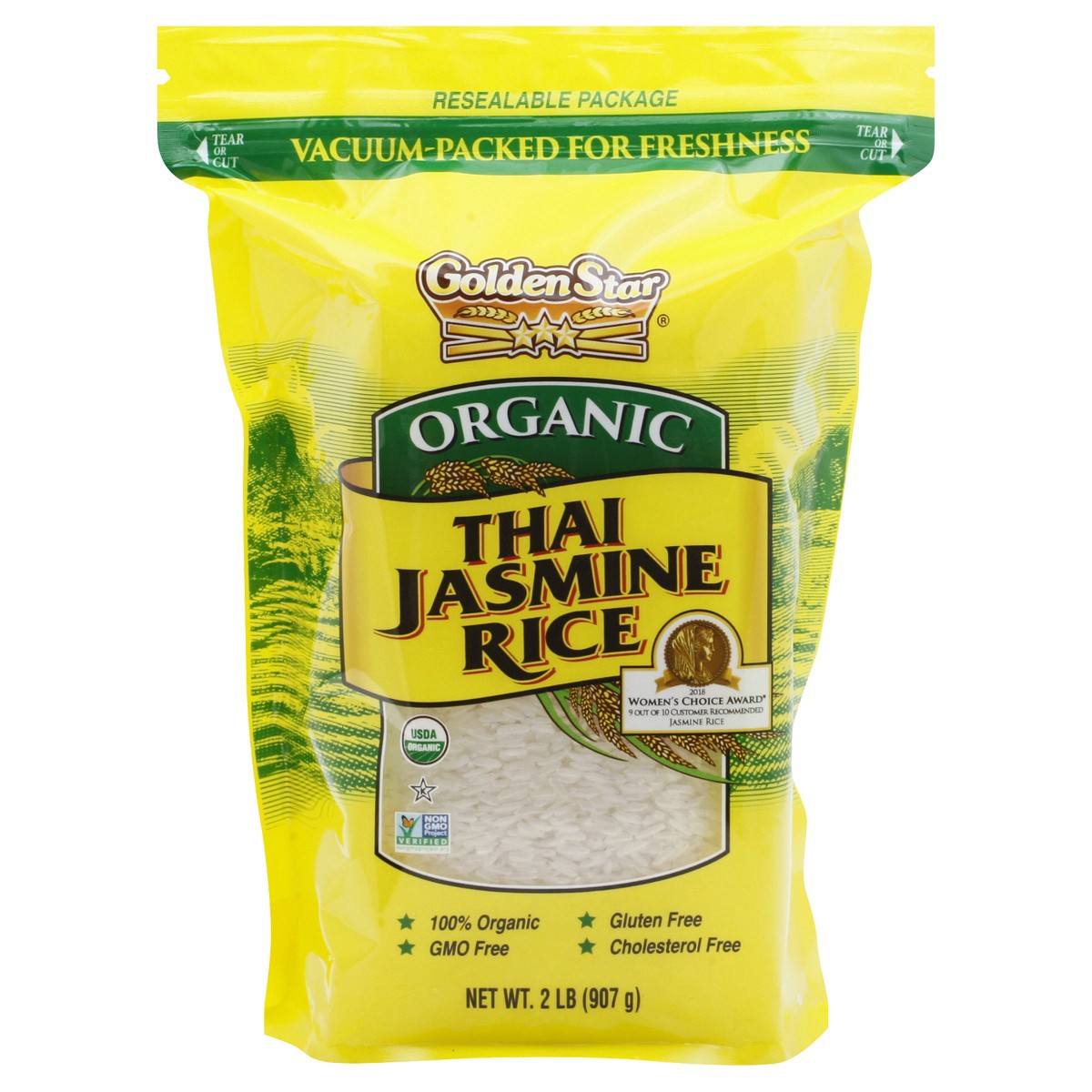 slide 1 of 9, Golden Star Organic Jasmine Rice, 2 lb