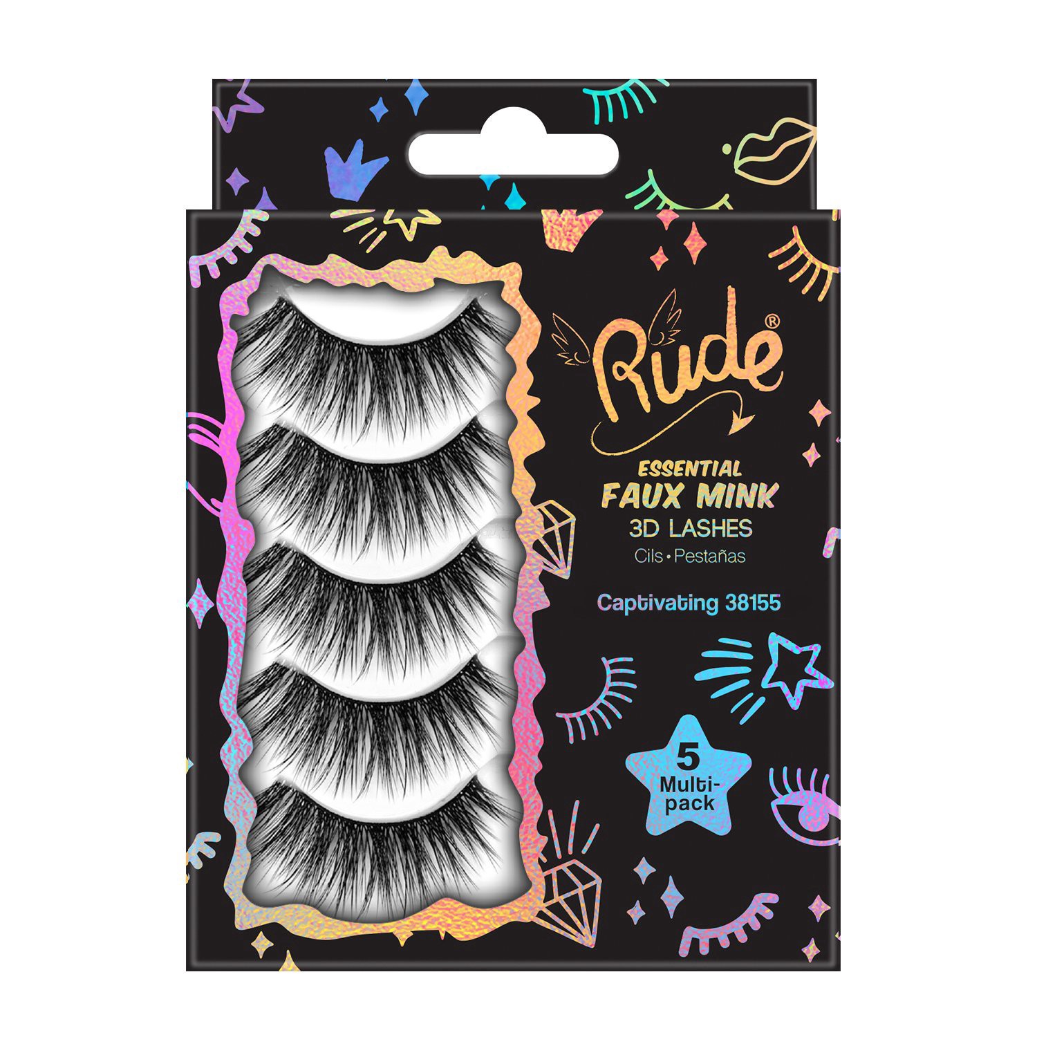 slide 1 of 1, Rude Cosmetics Faux Mink 3D Lashes - Captivating, 1 ct