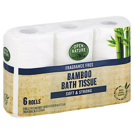 slide 1 of 1, Open Nature Bath Tissue Bamboo, 6 ct