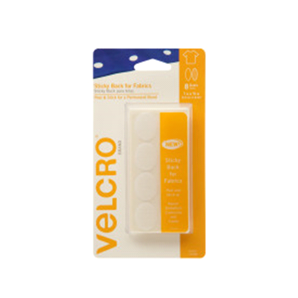 slide 1 of 1, VELCRO Brand Sticky Back for Fabrics 1in x 3/4in Ovals White, 8 ct