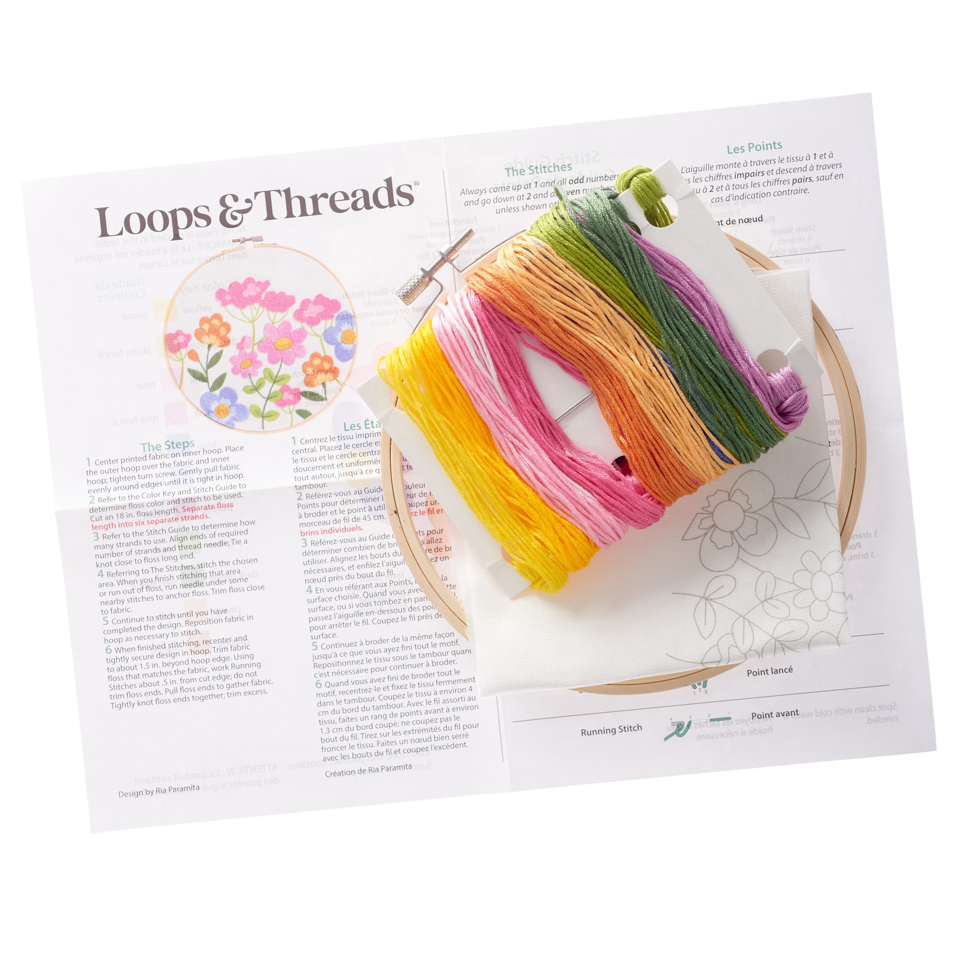 slide 3 of 5, 6" Garden Fresh Embroidery Kit By Loops & Threads, 6 in