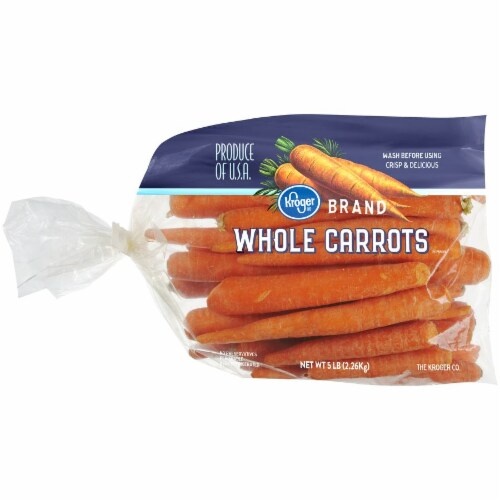 slide 1 of 1, Kroger Whole Carrots, 5 lb, 5 lb