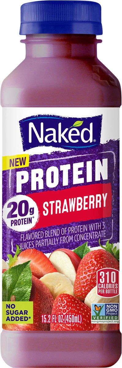 slide 4 of 12, Naked Protein Strawberry 15.2 Oz, 15.20 fl oz