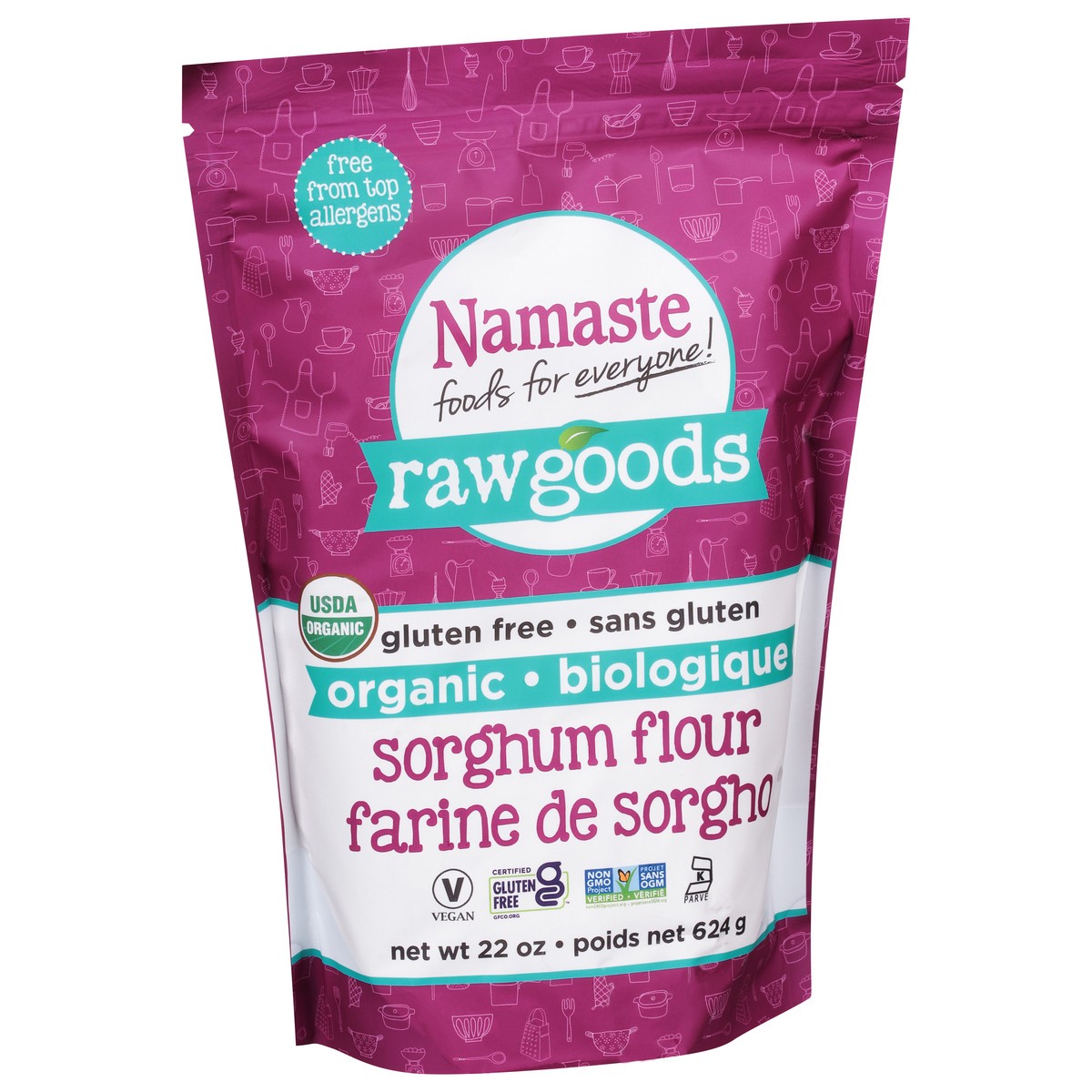 slide 7 of 13, Namaste Raw Goods Organic Sorghum Flour 22 oz, 22 oz