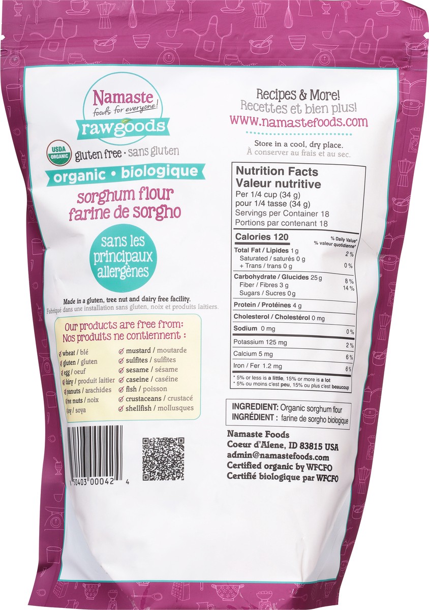 slide 12 of 13, Namaste Raw Goods Organic Sorghum Flour 22 oz, 22 oz
