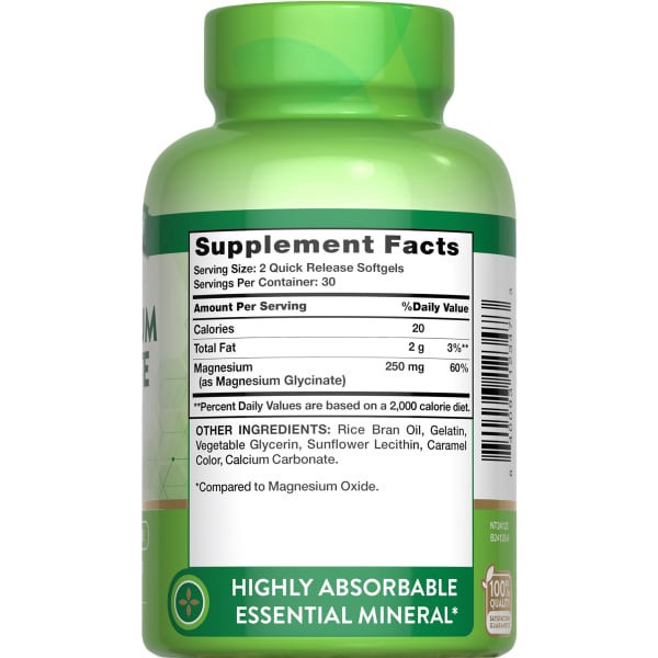 slide 11 of 13, Natures Truth Softgel Magnesm Glycint 250Mg, 60 ct