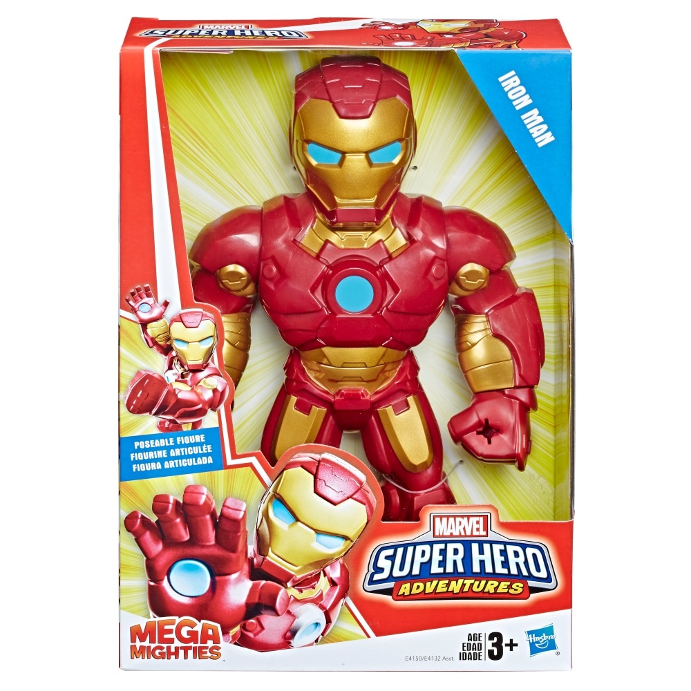 slide 1 of 1, Hasbro Playskool Heroes Marvel Super Hero Adventures Mega Mighties Iron Man Figure, 10 in