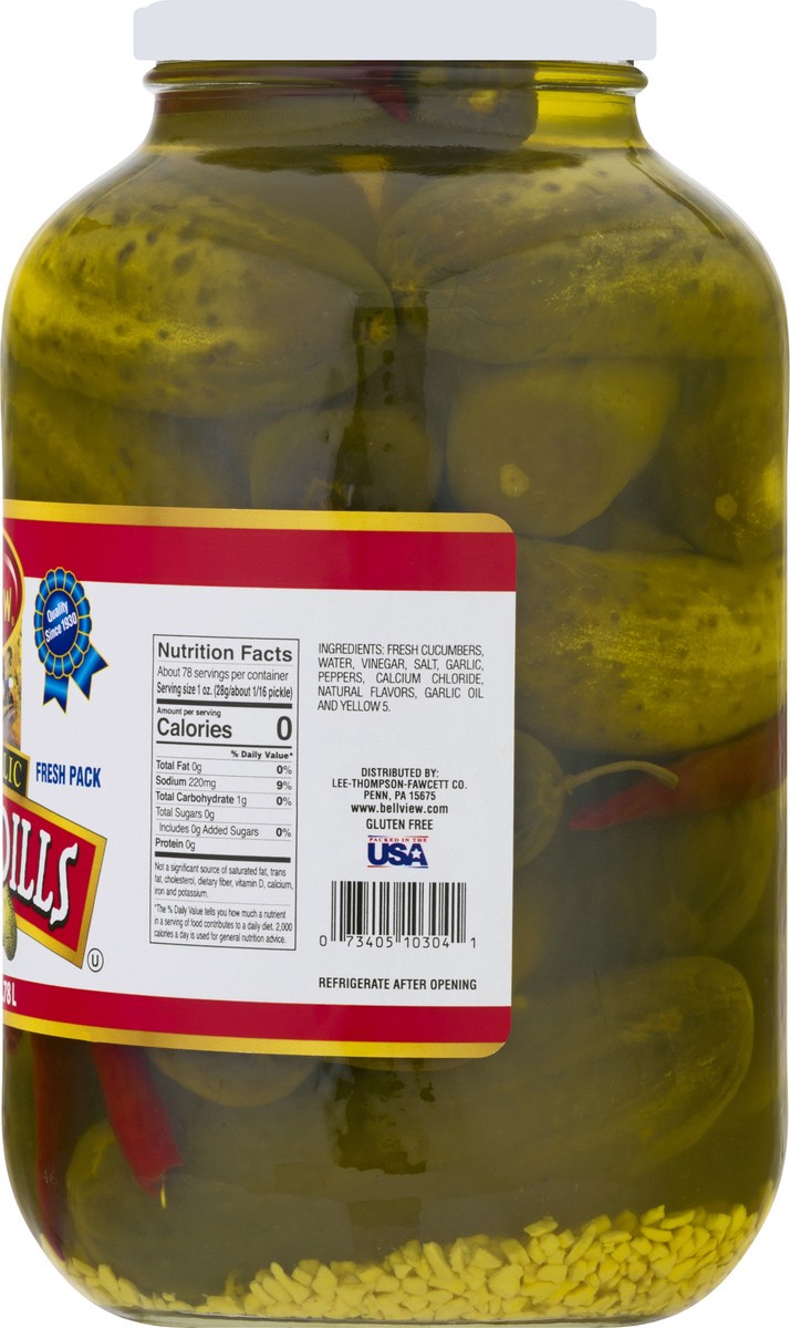 slide 8 of 9, Bell-View Fresh Pack Hot & Garlic Kosher Dills 128 oz, 128 oz